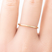 Half-Round Straight Band (1.3mm) ring on finger, handmade, ethically sourced by Envero Jewelry on Etsy.
