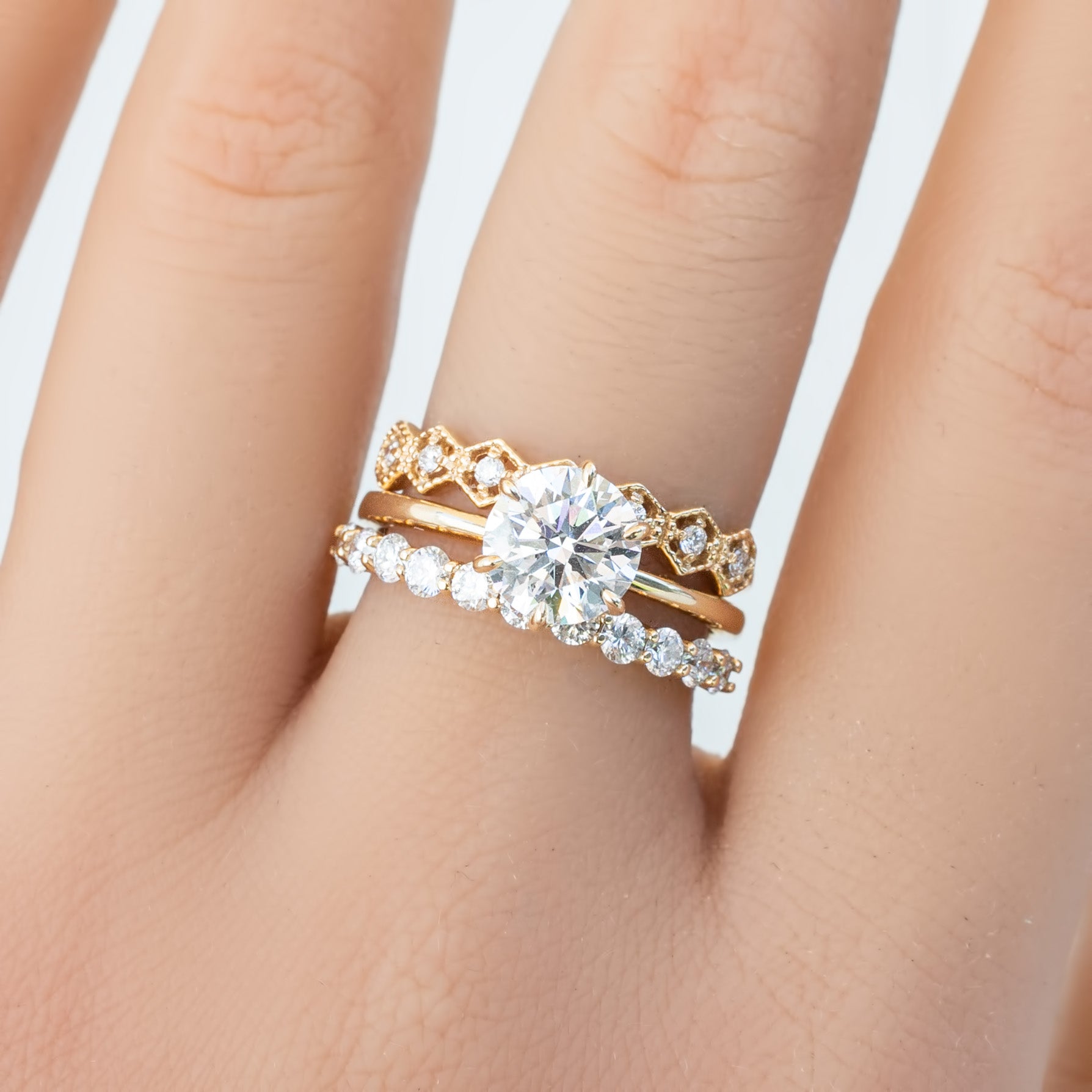 Milgrain Hexagon Eternity Ring