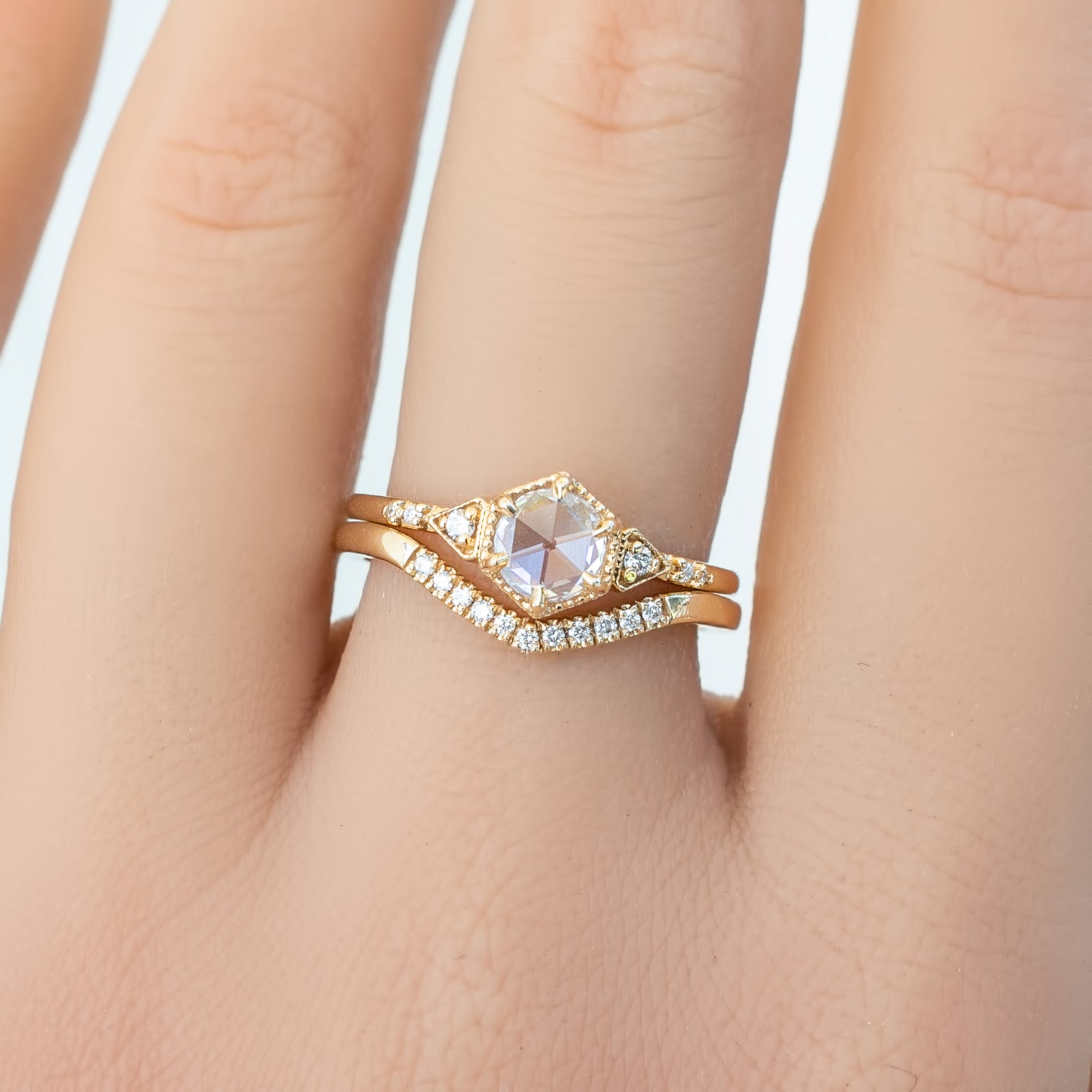 【一点物】アガサリング枠 0.46ct ローズカットダイヤモンド