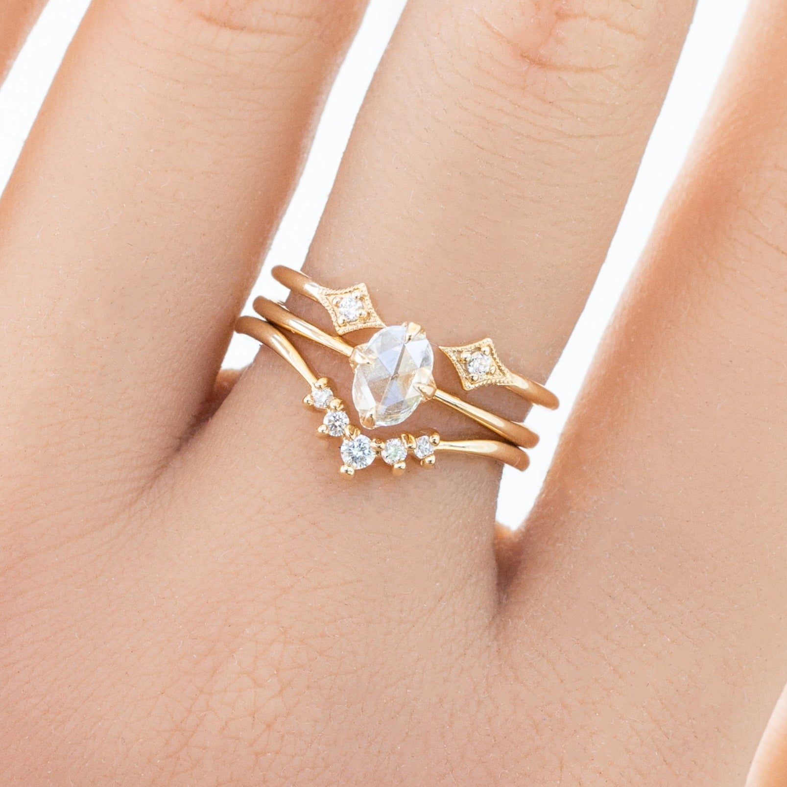【一点物】アリスリング枠 オーバルローズカットダイヤモンド 0.26ct