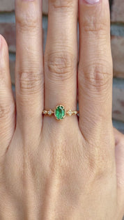 ステラリング・エメラルド・K14YG/RG/WG