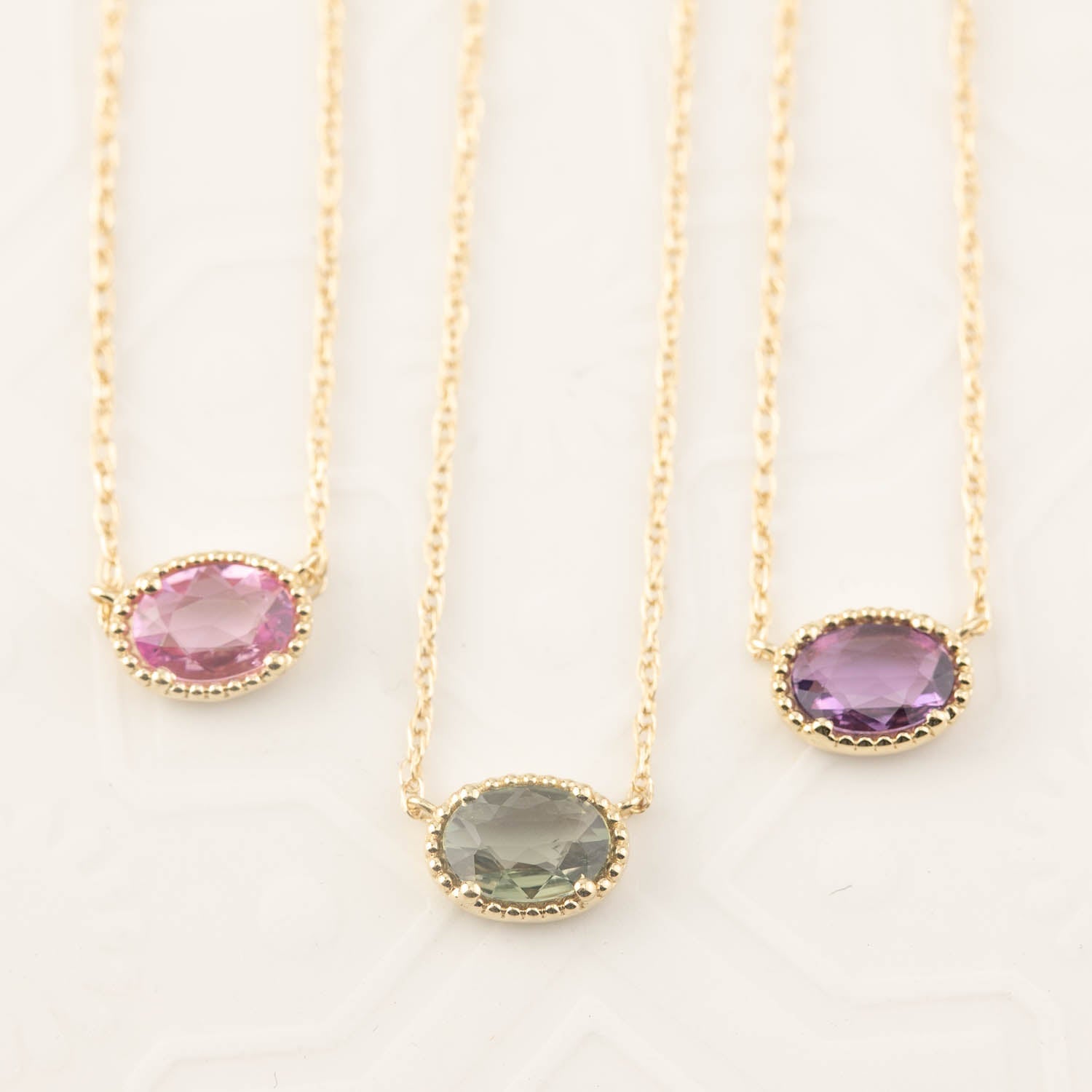 Dahlia Oval Sapphire Necklace