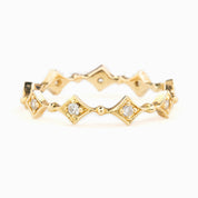 Gold Star Diamond Eternity Ring with natural white diamonds, G color SI clarity, ethically sourced solid gold band