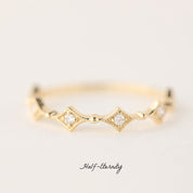 Star Diamond Half Eternity Ring