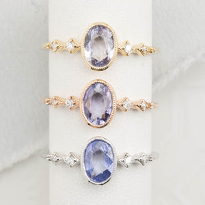 Celeste Ring, Madagascar Sapphire of your choice, oval shape gemstone