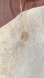 Crescent Birthstone Charm
