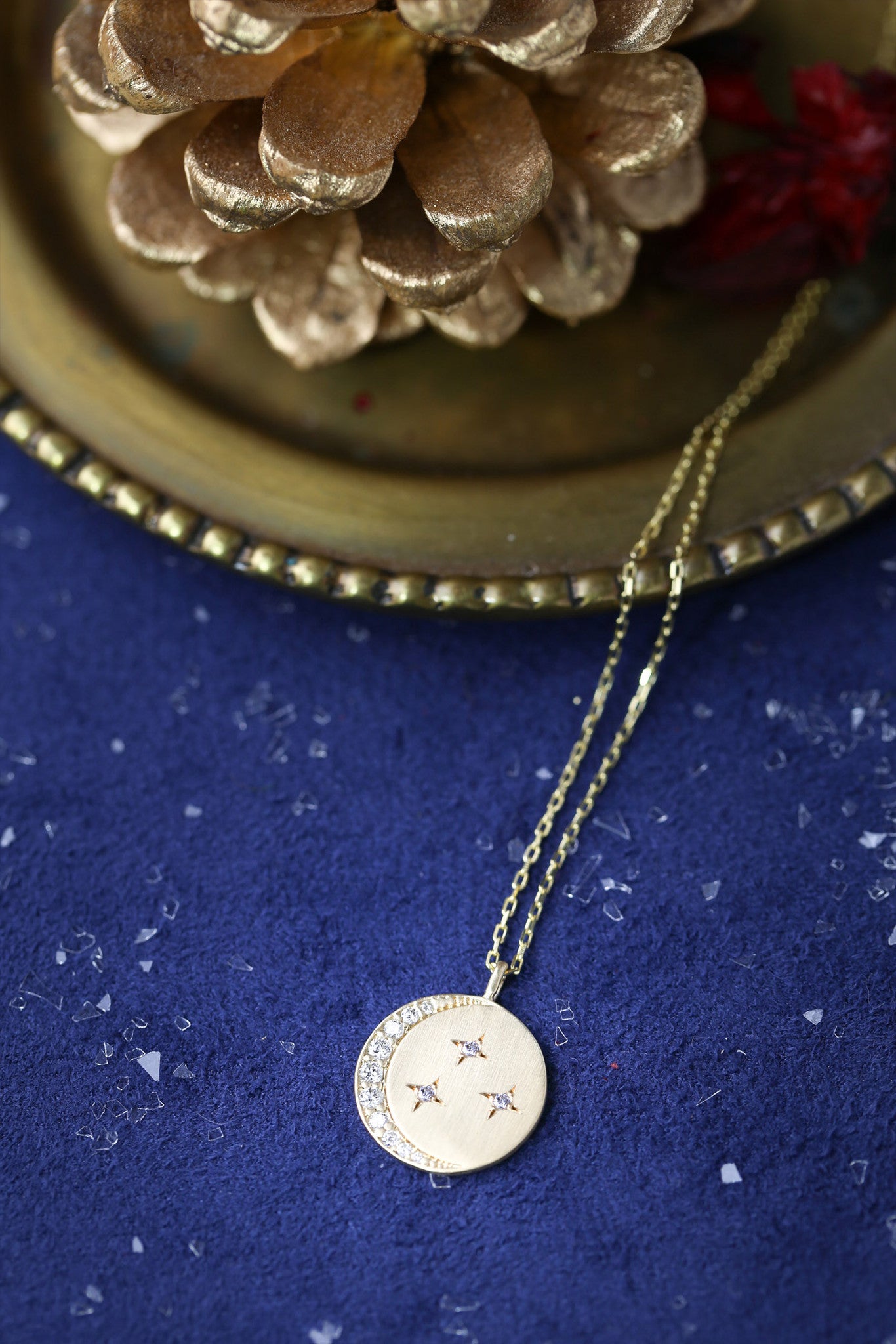 Personalized Crescent Diamond Necklace