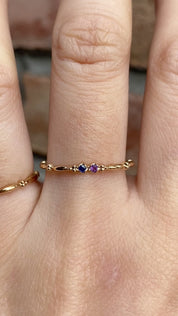 Rubette Double Birthstone Ring
