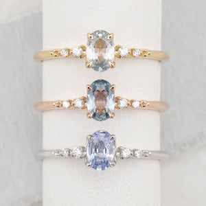 Estel Fleur Ring, 0.50ct Unheated Madagascar Sapphire, oval shape gemstone