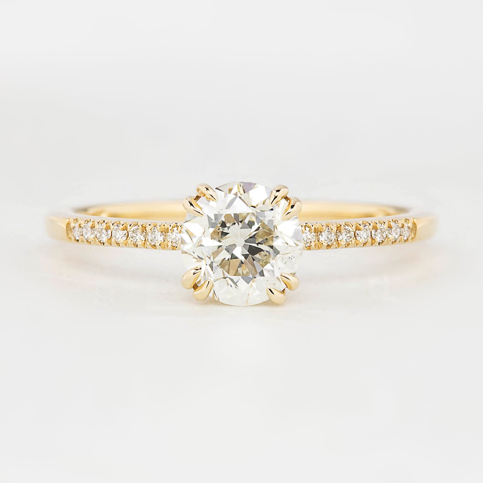 Sabrina Ring, 1ct Old Mine Cut Round Diamond Ring, 14k Yellow Gold (One of a kind)