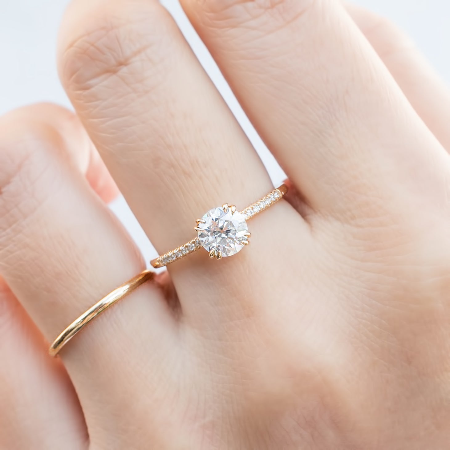 Sabrina Ring, 1ct Old Mine Cut Round Diamond Ring, 14k Yellow Gold (One of a kind)