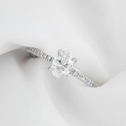 Maria Ring, GIA certified 0.70ct Oval Brilliant Cut Diamond, 14k White Gold (One of a kind)