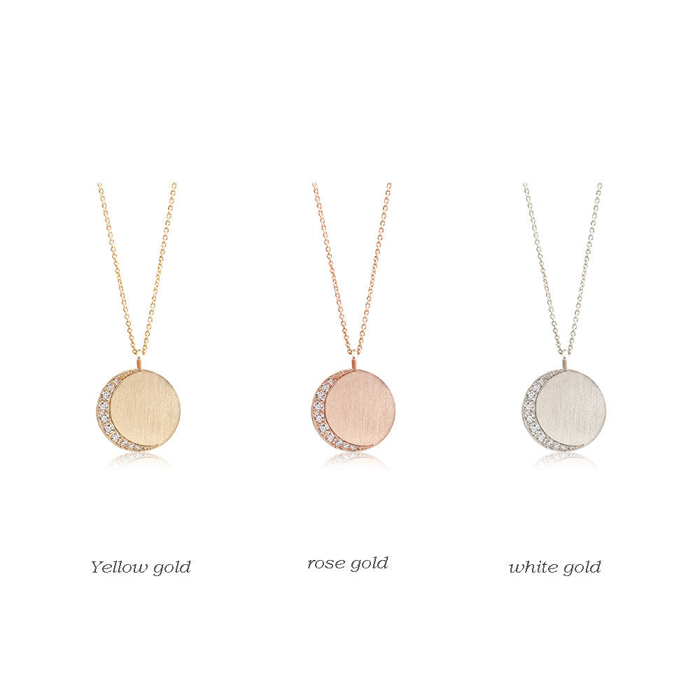 Personalized Crescent Diamond Necklace