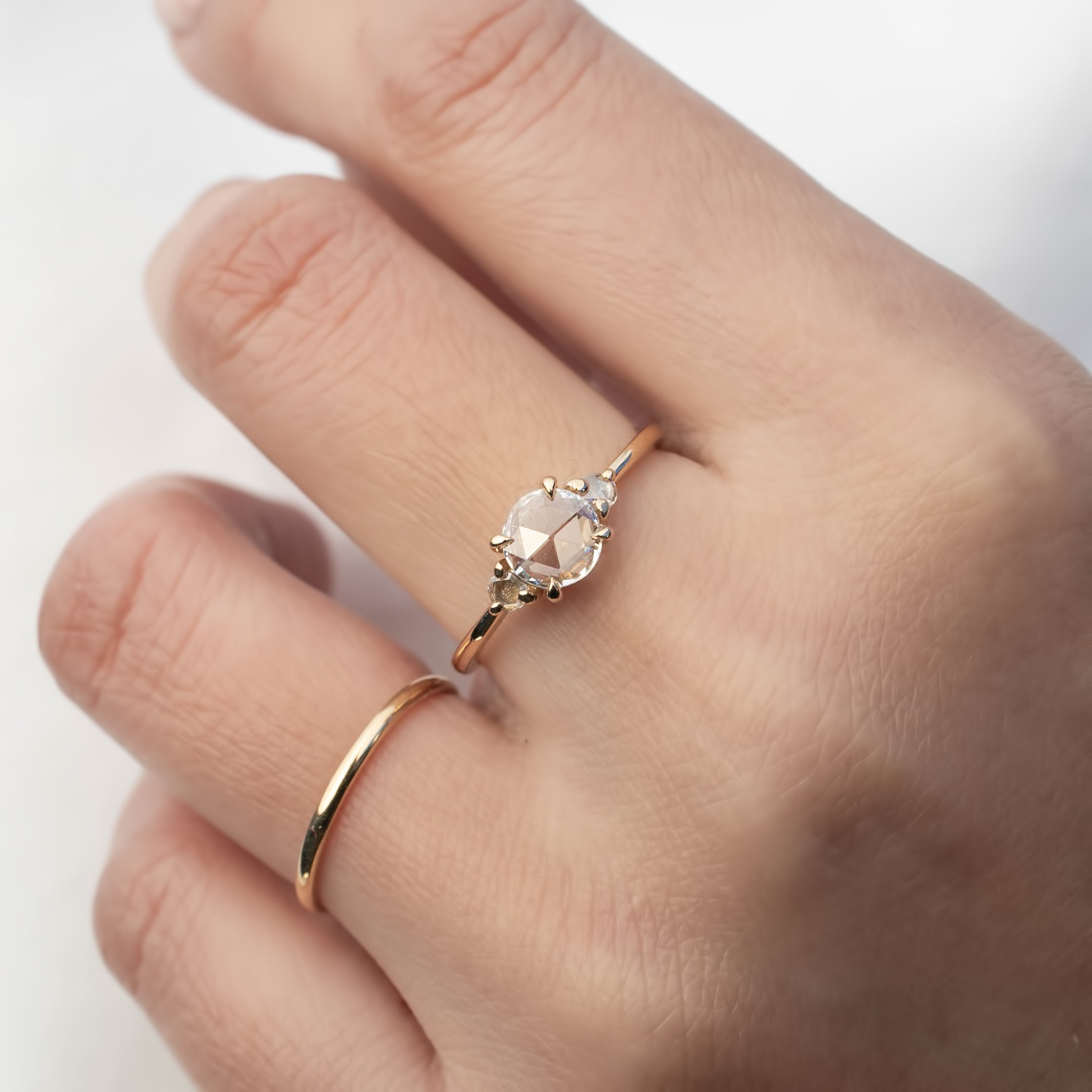 Emilie Round Diamond Ring (with rose-cut sides)