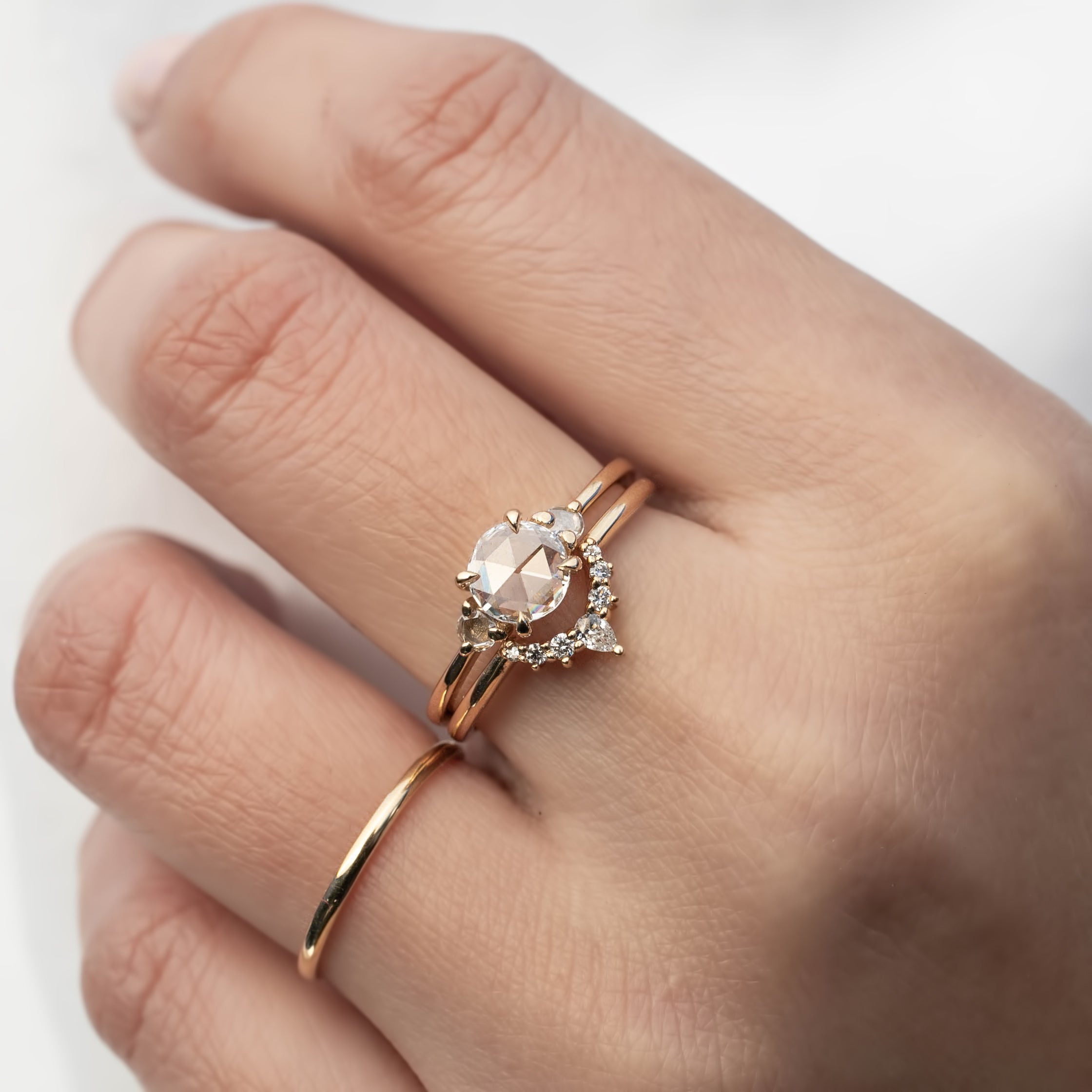 Emilie Round Diamond Ring (with rose-cut sides)