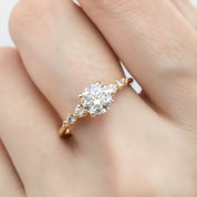 Estel Fleur Four Prongs Round Diamond Ring