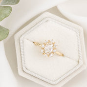 Victoria Ring, 0.49ct Oval Rose Cut Diamond, 14K Yellow Gold (One of a kind)