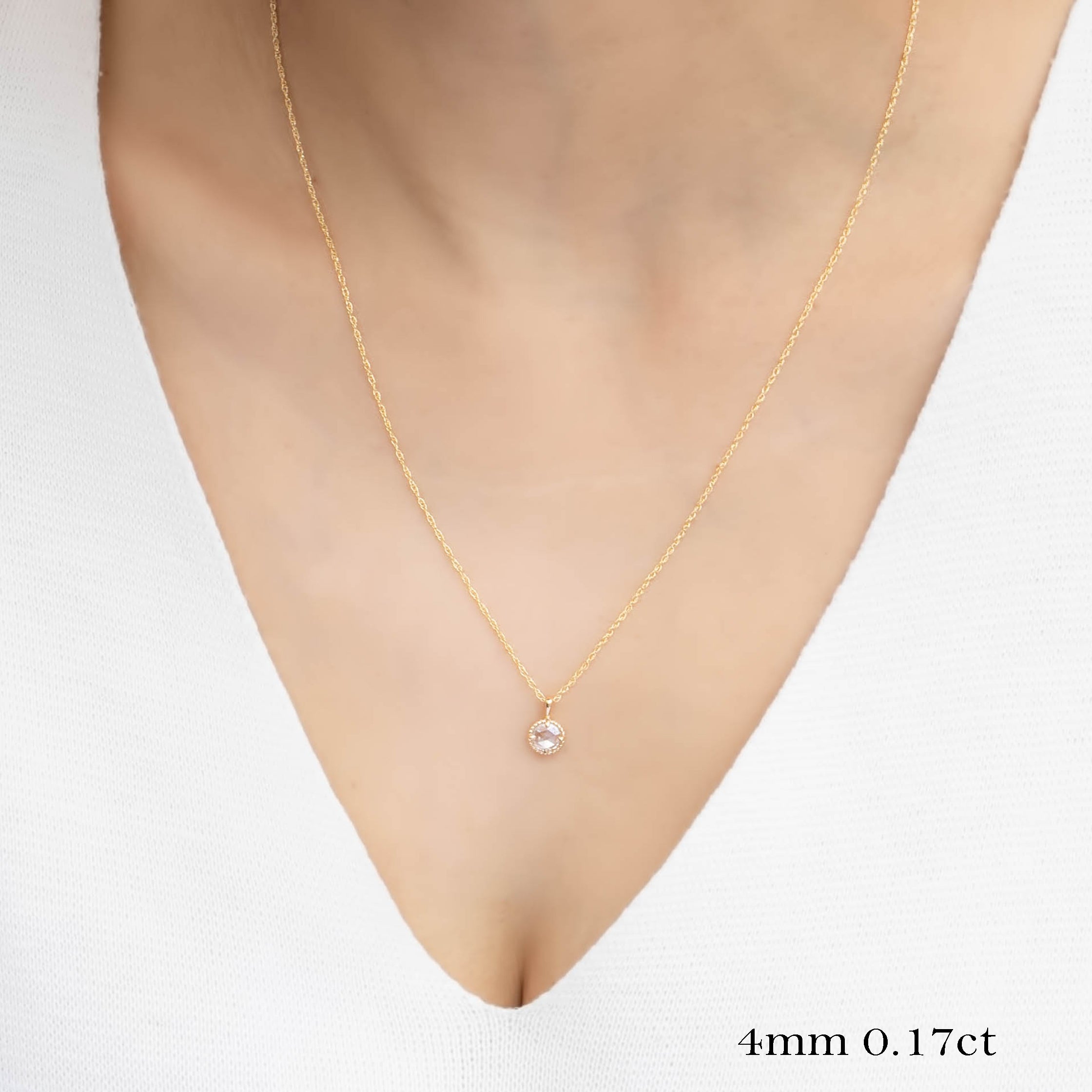 Dahlia Necklace, Natural Rose Cut Diamond (Charm Option)