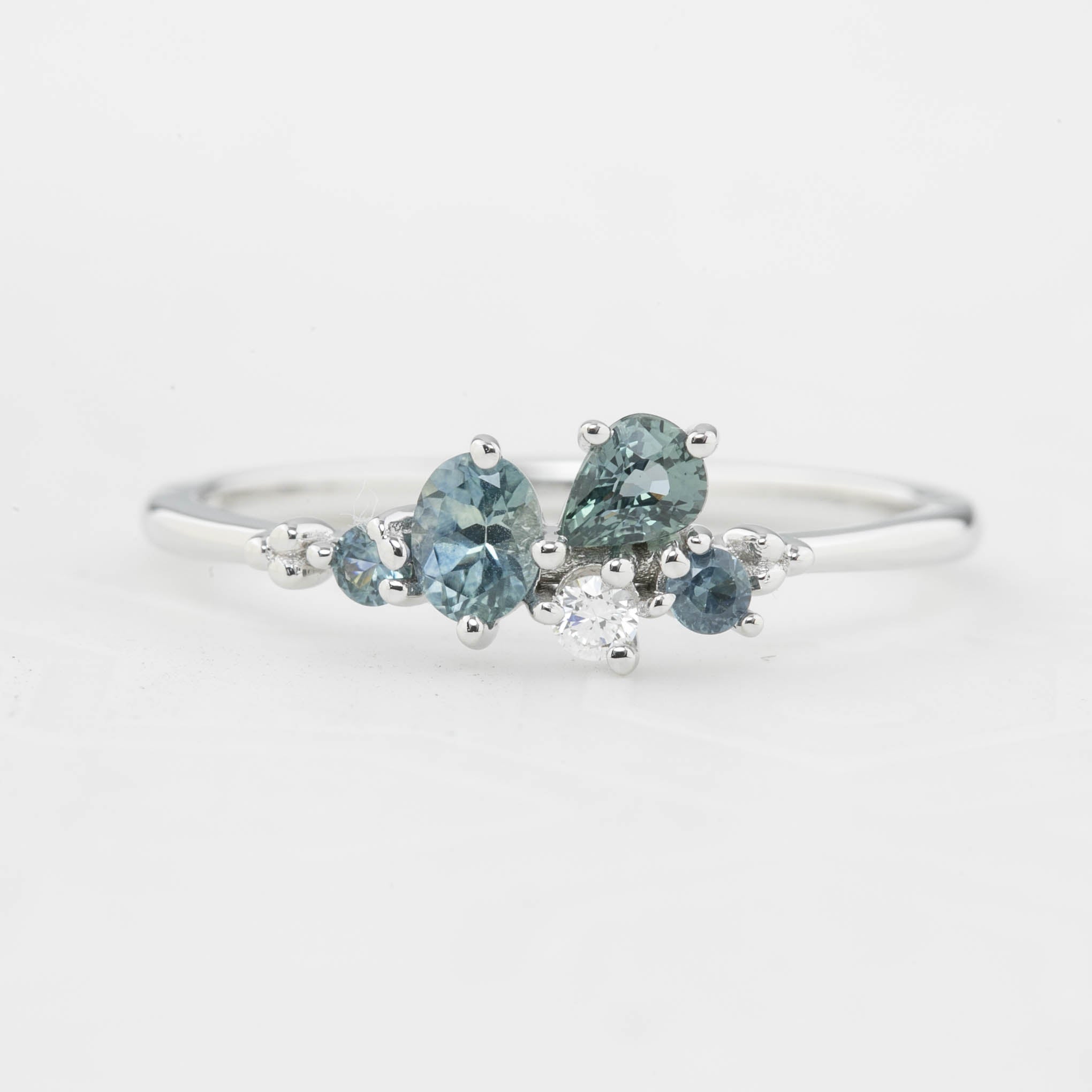 Stardust Cluster Ring, Five Stones with Diamond