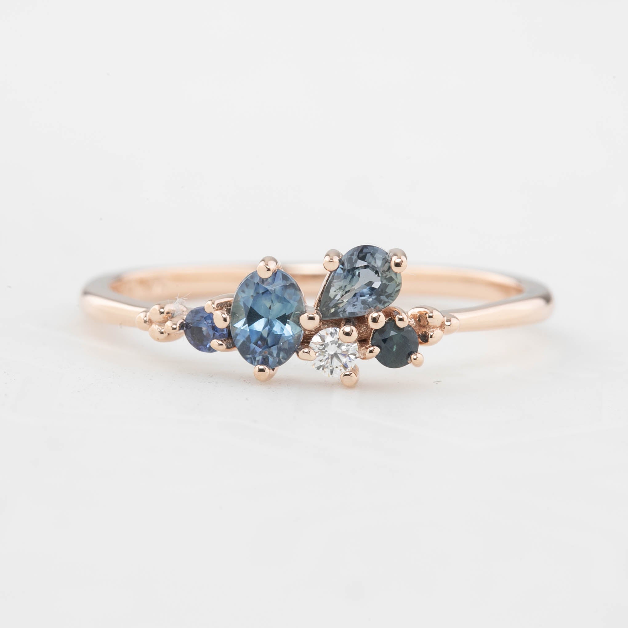 Stardust Cluster Ring, Five Stones with Diamond