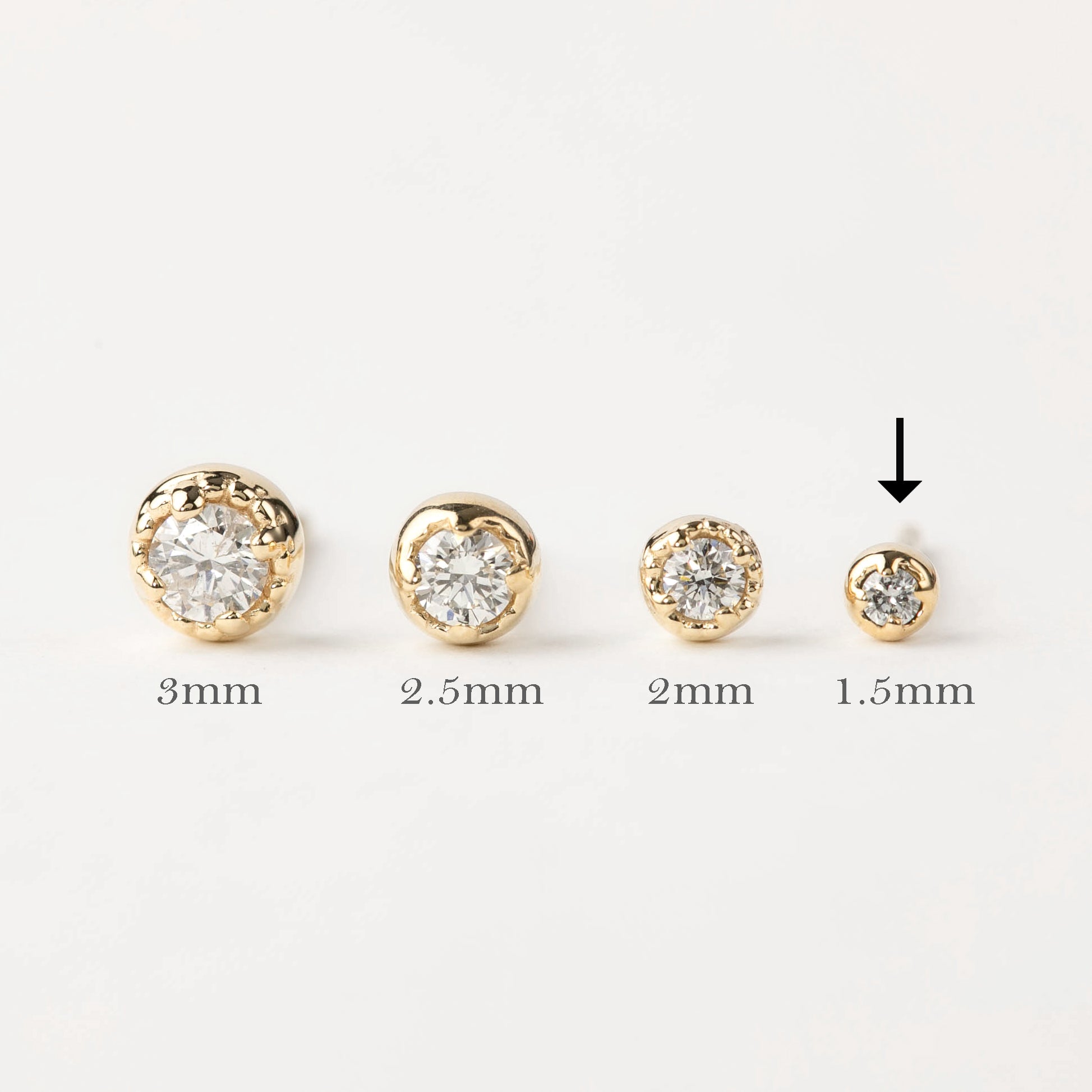 Dahlia 1.5mm Birthstone Stud Earrings (for Kids)