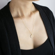 Crescent Birthstone Necklace (Charm Option)