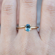 0.90ct Oval Cut Light Teal Blue Green Montana Sapphire