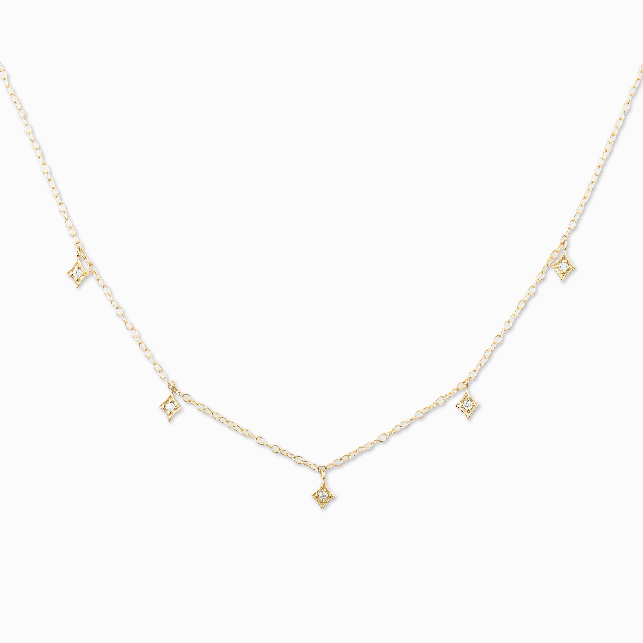 Star Diamond Station Necklace