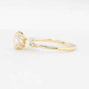 Estel Fleur Petal Ring, GIA Certified 1.30ct Old European Cut Diamond Ring, 14k Yellow Gold (One of a kind)