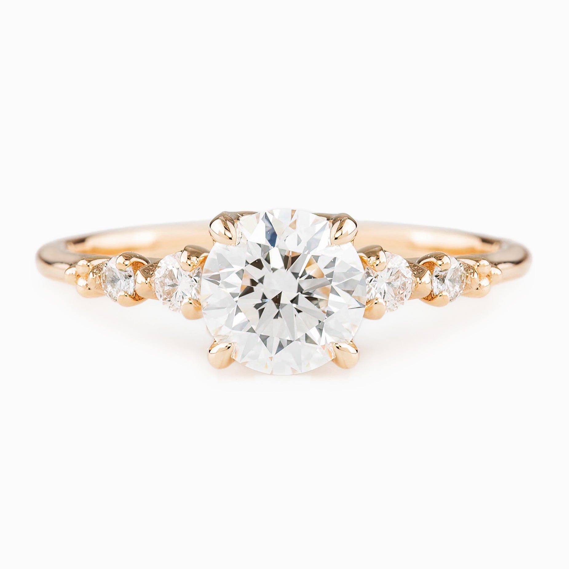 Estel Fleur Four Prongs Round Diamond Ring