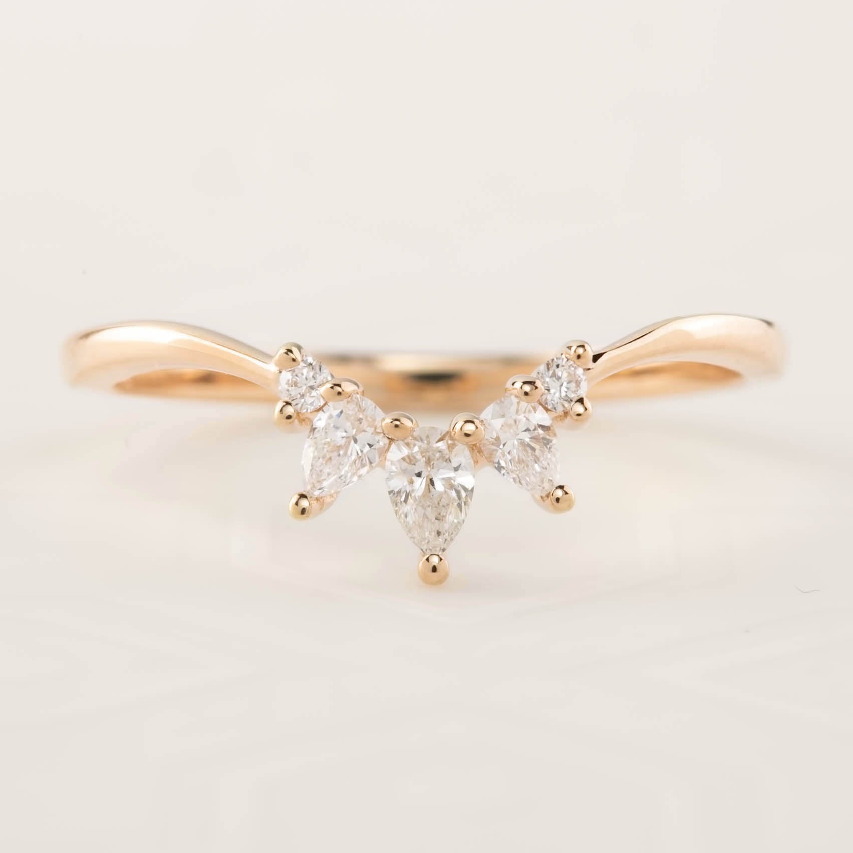 Gloria Ring with natural white diamonds in a delicate, ethically sourced solid gold band, handmade by Envero Jewelry