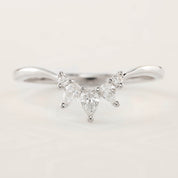 Gloria Ring featuring natural white diamonds set in a delicate, ethically sourced solid gold band.