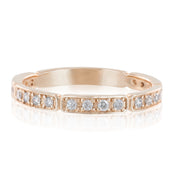 Rose gold Eva ring with natural white diamonds half-eternity design, 0.20ctw, G color SI clarity, 2.3mm band width