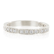 Art deco-inspired Eva half-eternity ring in solid gold with 0.20ctw G color SI diamonds, closely handset for sparkle.
