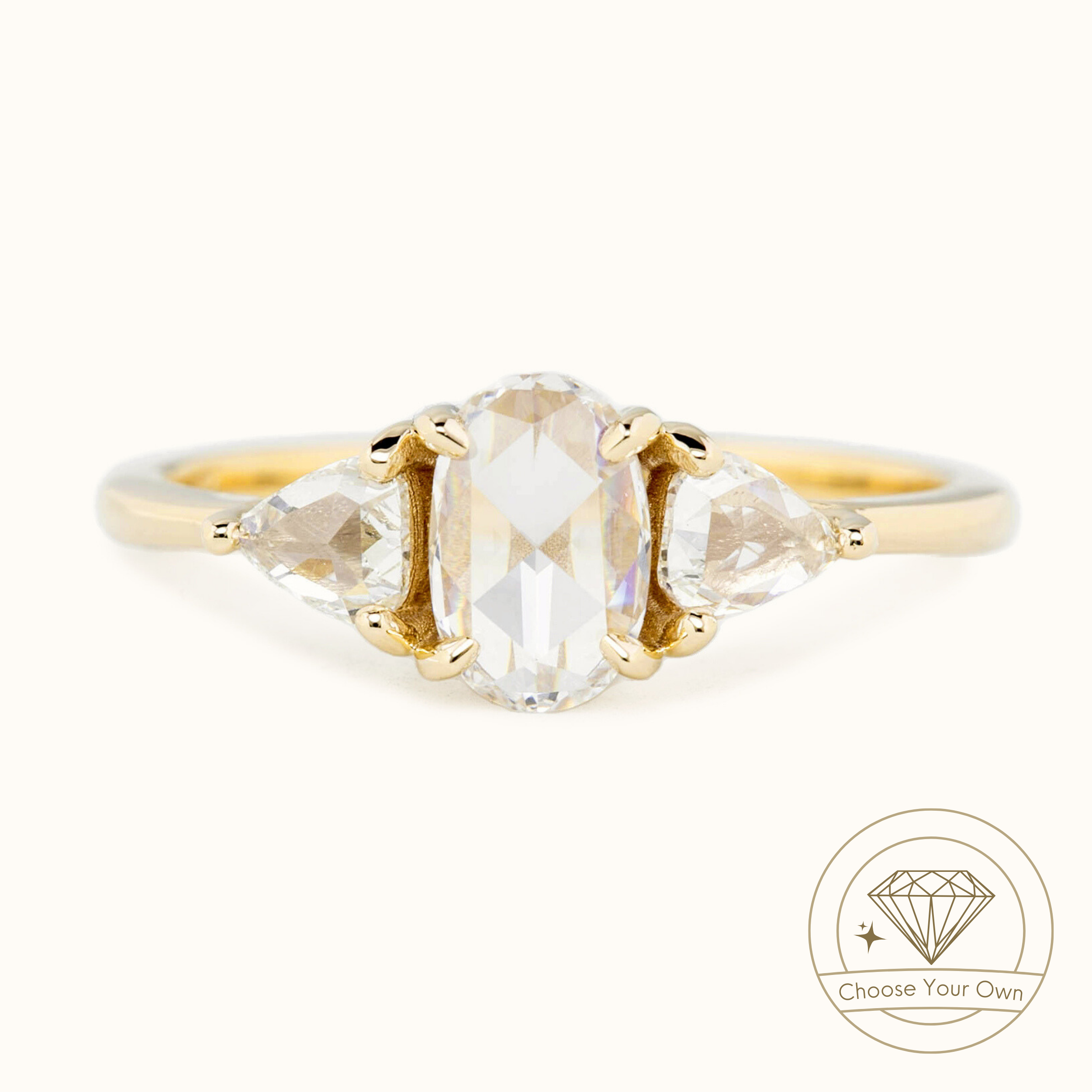 Madison Ring, Oval Rose Cut Diamond