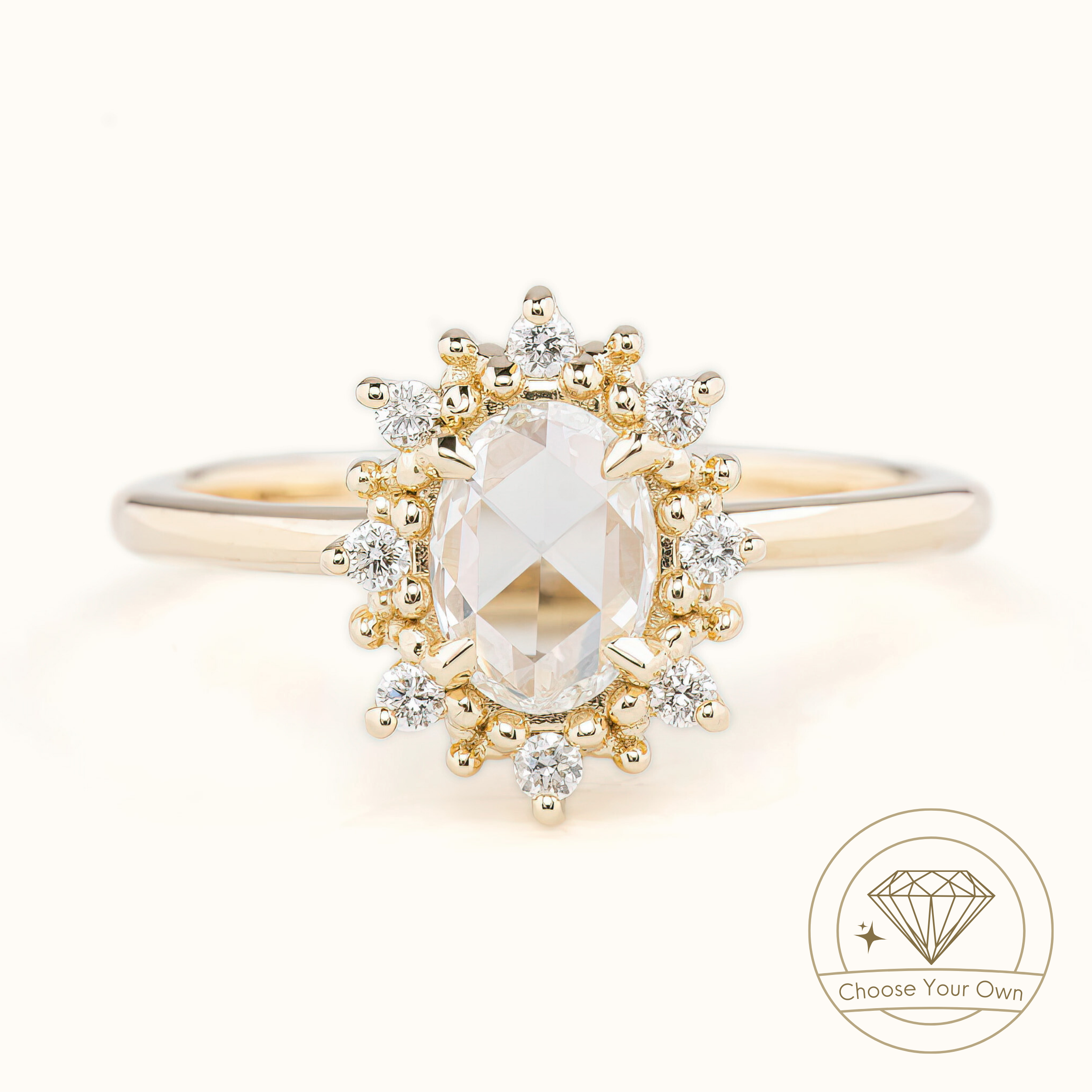 Victoria Ring, Oval Rose Cut Diamond