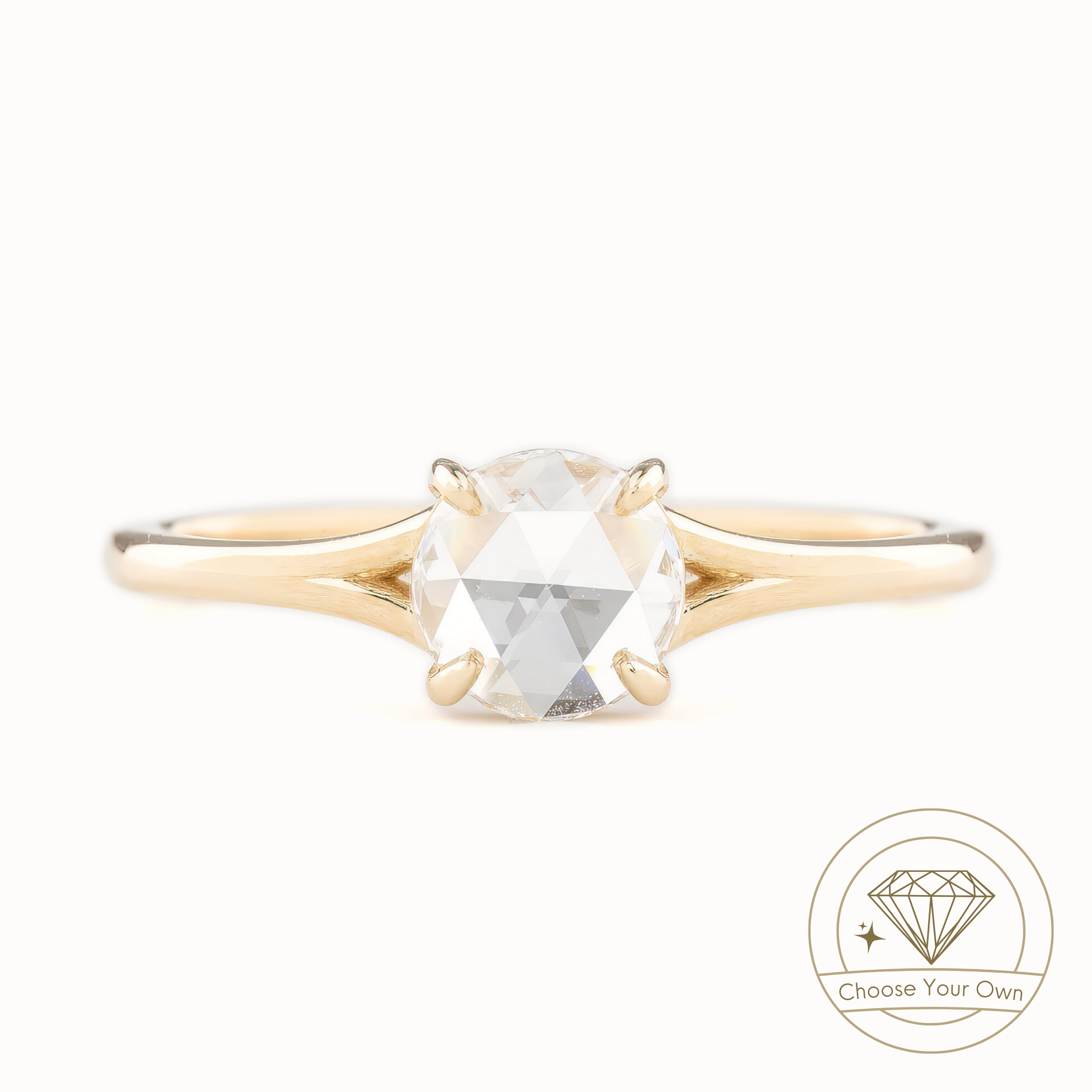 Kylie Ring, Round Rose Cut Diamond