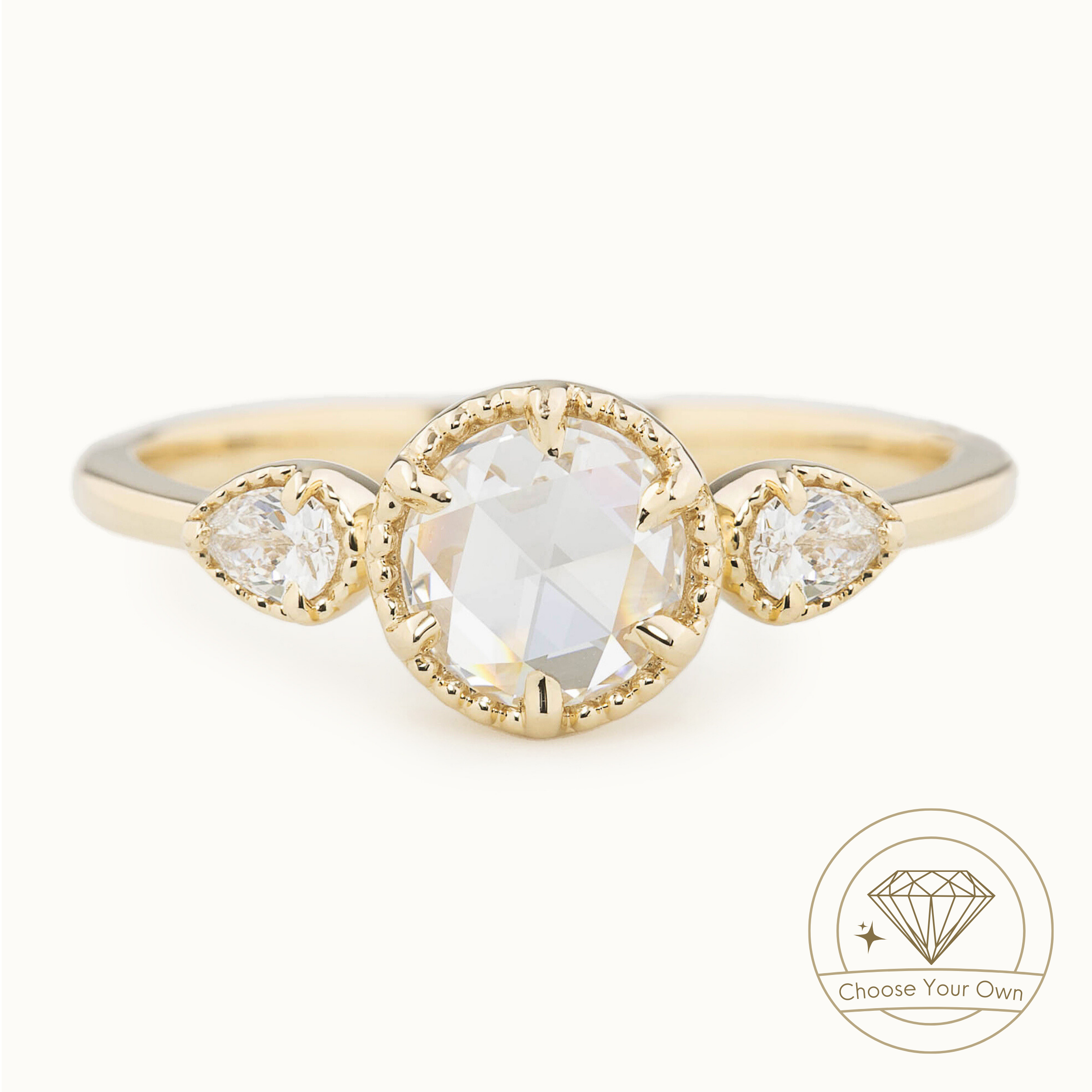 Diana Ring, Round Rose Cut Diamond