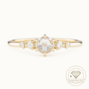 Mila Ring, Round Rose Cut Diamond