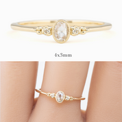 Estel Bezel Ring, Oval Rose Cut Diamond