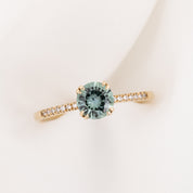 Sabrina Ring 0.85ct Light Aqua Green Montana Sapphire (One of a kind)