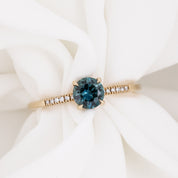 Audrey Ring, 0.75ct Teal Blue Montana Sapphire