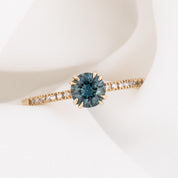 Sabrina Ring, 0.71ct Blue Green Montana Sapphire