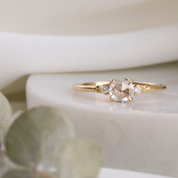 Estel Ring, 0.45ct Rose Cut Diamond, 14k Yellow Gold (One of a kind)