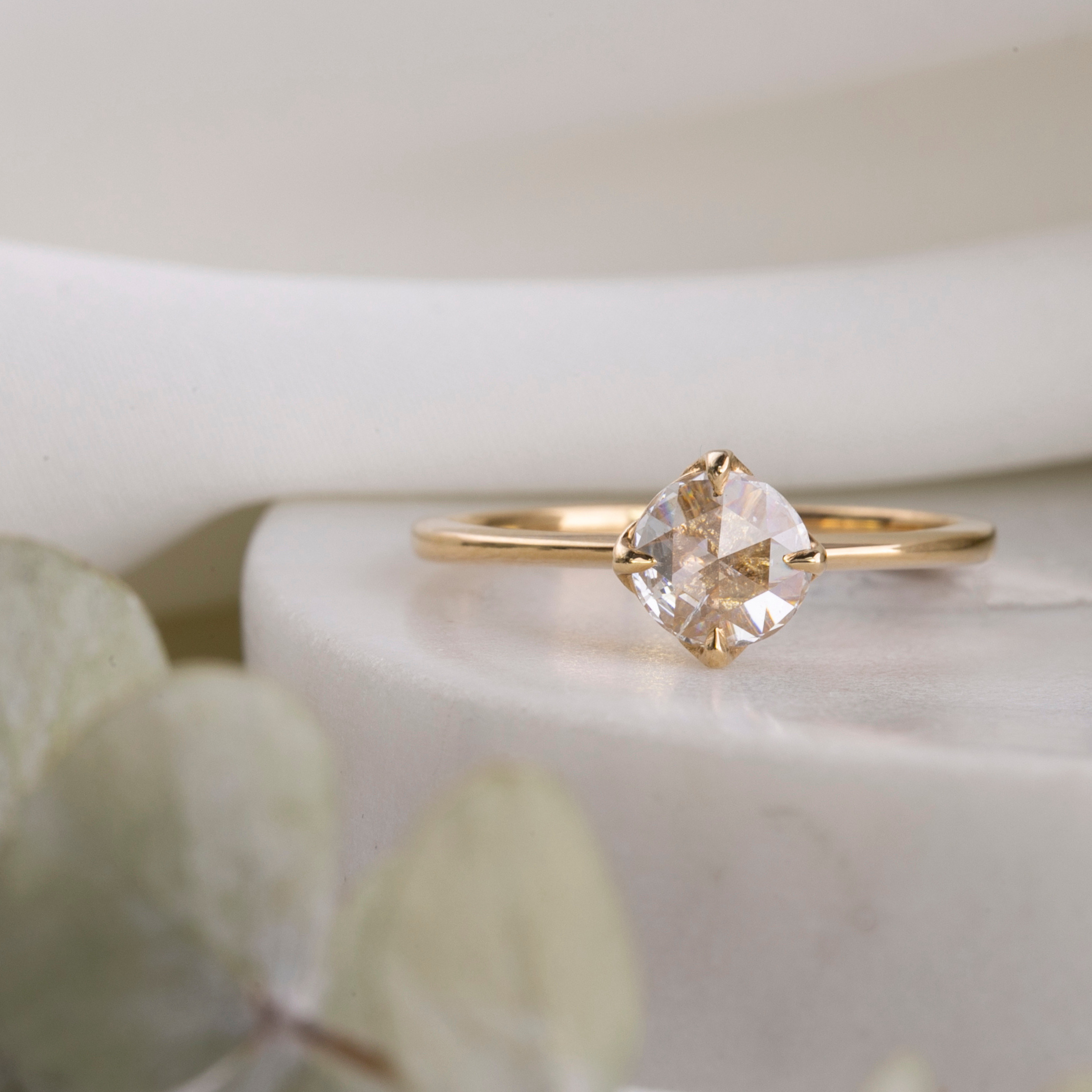 Alice Ring, Round Rose Cut Diamond