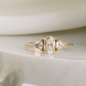 Madison Ring, 0.56ct Rose Cut Diamond, 14k Yellow Gold (One of a kind)