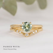 Sara Ring 0.95ct Light Aqua Blue Green Montana Sapphire, 14k Yellow Gold (One of a kind)