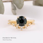 Athena Ring 2.13ct Peacock Green Australian Sapphire, 14k Yellow Gold (One of a kind)