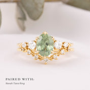 Estel Fleur Grand Ring, Aqua Green Montana Sapphire, 14k Yellow Gold (One of a kind)