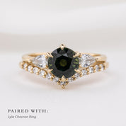 Claire Ring 1.71ct Parti Green Yellow Australian Sapphire, 14k Yellow Gold (One of a kind)